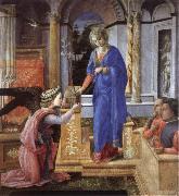 Fra Filippo Lippi The Annunciation with two kneeling donors oil painting